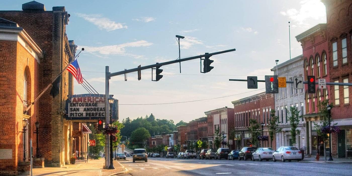 main street of canton new york on a sunny day