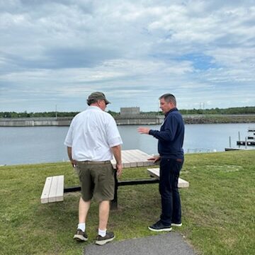 Touring Massena Intake during on-site consultant visit in June 2024